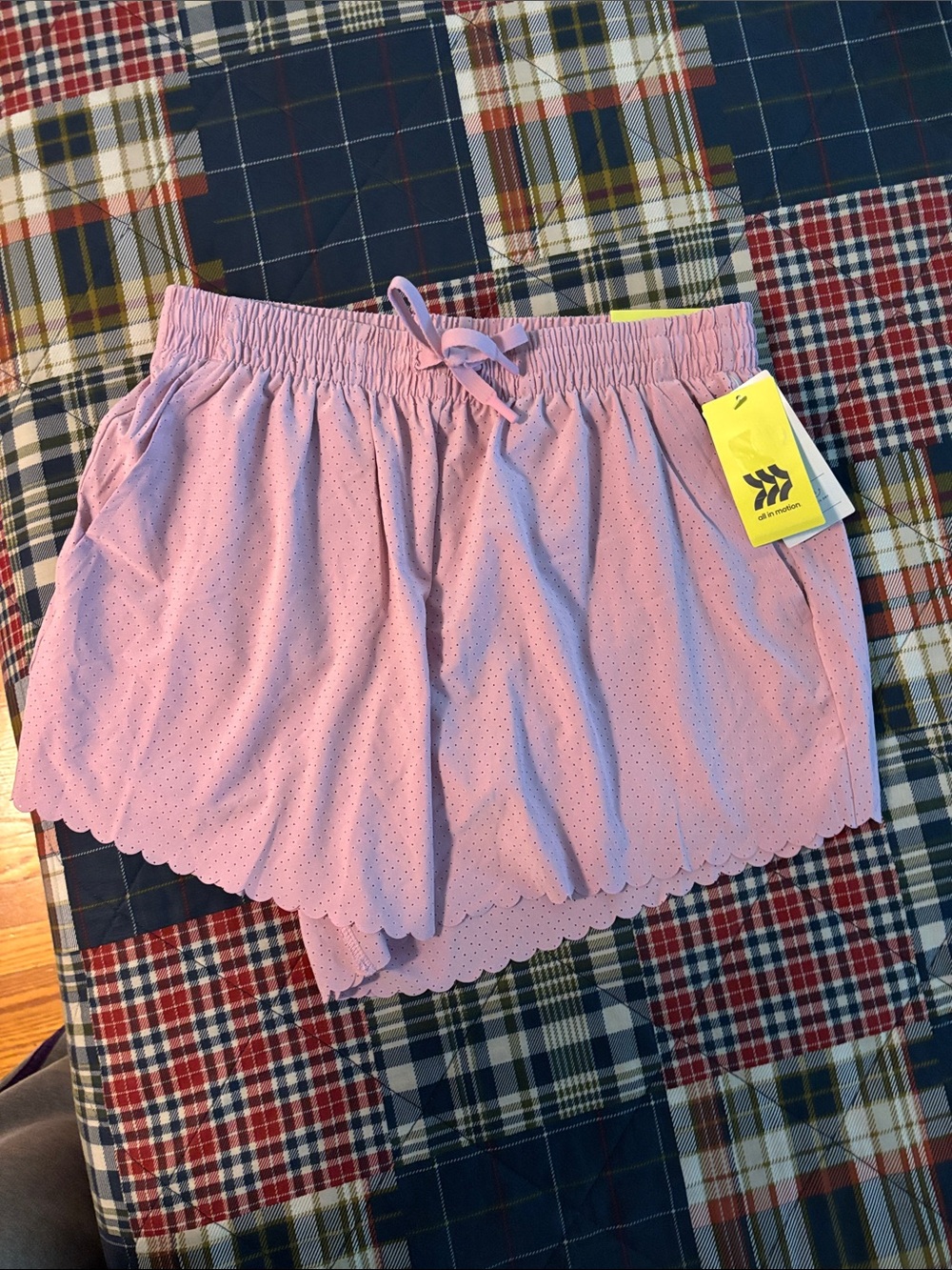 all in motion Pink Athletic Shorts with Scalloped Hem